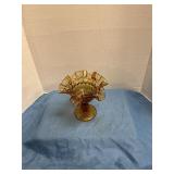 Dark hazel small glass candy dish