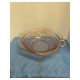 Vintage pink depression glass serving bowl