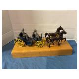 Cast iron  horse drawn carriage 14" Long