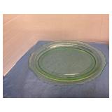 Vintage green uranium depression glass plate