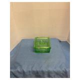 Vintage green uranium depression glass dish