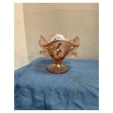 5 1/2" hand painted vintage footed vase