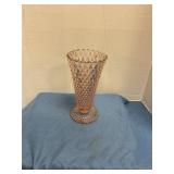 Vintage pink depression glass vase