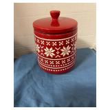 Christmas pattern ceramic cookie jar