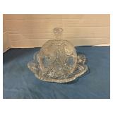 Crystal round butter dish