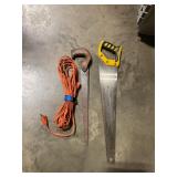 2 hand saws and one electric cord