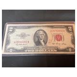 1953 Red Seal 2 Dollar Bill