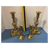 Brass candleholders