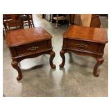 Set of (2) wooden side tables 25"x27"x26" tall