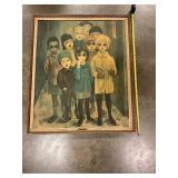 Framed copy of Margaret keane "peace on earth"