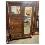 Antique wardrobe w/damage to rear right foot