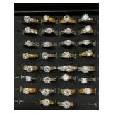 Lot of womens costume rings various sizes (30)