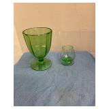 Vintage green depression era dishware