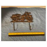 Cast iron motorcycle wall hook/coat hanger