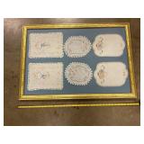Framed embroidered pocket scarves