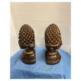 Vintage heavy resin Pinecone bookends