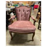 Vintage wooden Upholstered armchair
