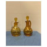 Antique glass cruets (2)