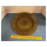 Amber glass serving plater