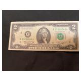 1976 $2 bill w/ green seal