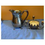 Silver plated pitcher/candle holder centerpiece