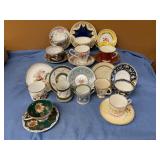13 assorted tea cups w/saucers