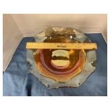 Antique Marigold carnival glass serving bowl