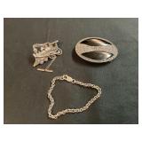 Bracelet & 2 pendants silver 41.1 Grams