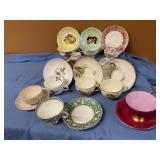 Assorted tea cups w/saucers