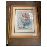 Framed picture of flowers