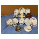 13 assorted tea cups w/saucers