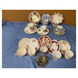 12 assorted tea cups w/saucers