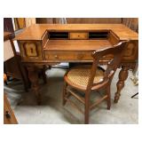 41' Antique wooden desk w/chair