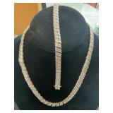 Necklace & bracelet silver 61.8 Grams