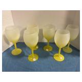 Wine-glasses frosted butter-yellow