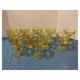 Imperial yellow tall  sherbet glasses