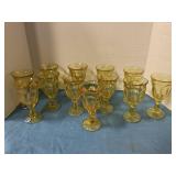 Imperial yellow glass goblets