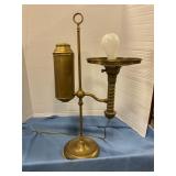Antique brass student lamp w/out shade