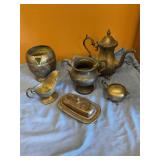 Assortment of silverplated ktchenware