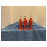3 Vintage Art glass perfume decanters