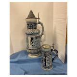 Vintage lidded beer stein, one large 3 liter