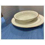 Vintage linton fine china oval bowl and platter