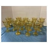 Imperial yellow glass goblets by Lenox
