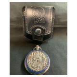 Pocket watch wolf design in case