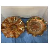 Vintage carnival glass candy dishes
