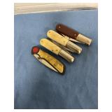 4 vintage folding pocket knives