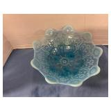 Antique northwood oplaescent blue candy dish