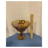 Vintage carnival glass candy dish