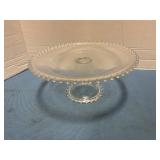 Glass pedestal cake plate