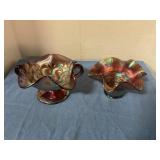Vintage iridescent Carnival glass bowls